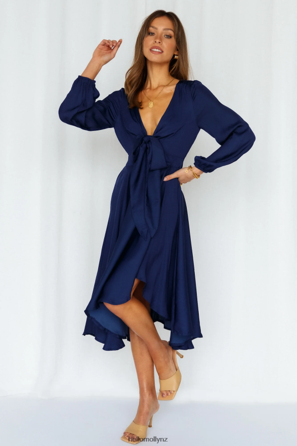Hello Molly Talk Fast Midi Dress Navy PBN8863679 Clothing