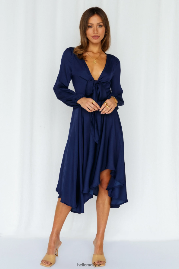 Hello Molly Talk Fast Midi Dress Navy PBN8863679 Clothing
