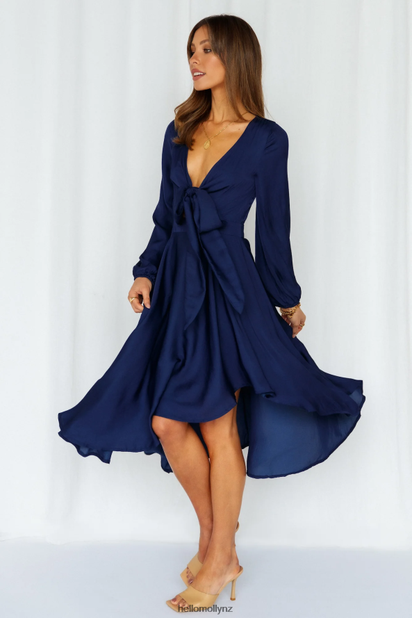 Hello Molly Talk Fast Midi Dress Navy PBN8863679 Clothing
