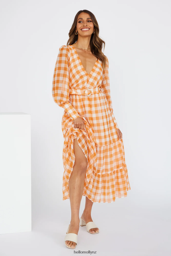 Hello Molly Time Of Fairytales Midi Dress Orange PBN8865391 Clothing