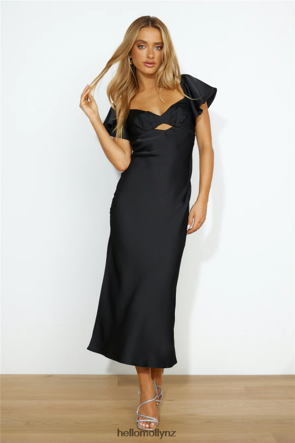Hello Molly Trendy Guest Midi Dress Black PBN8863923 Clothing