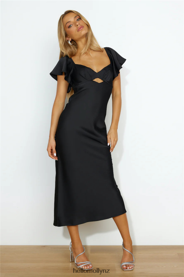 Hello Molly Trendy Guest Midi Dress Black PBN8863923 Clothing