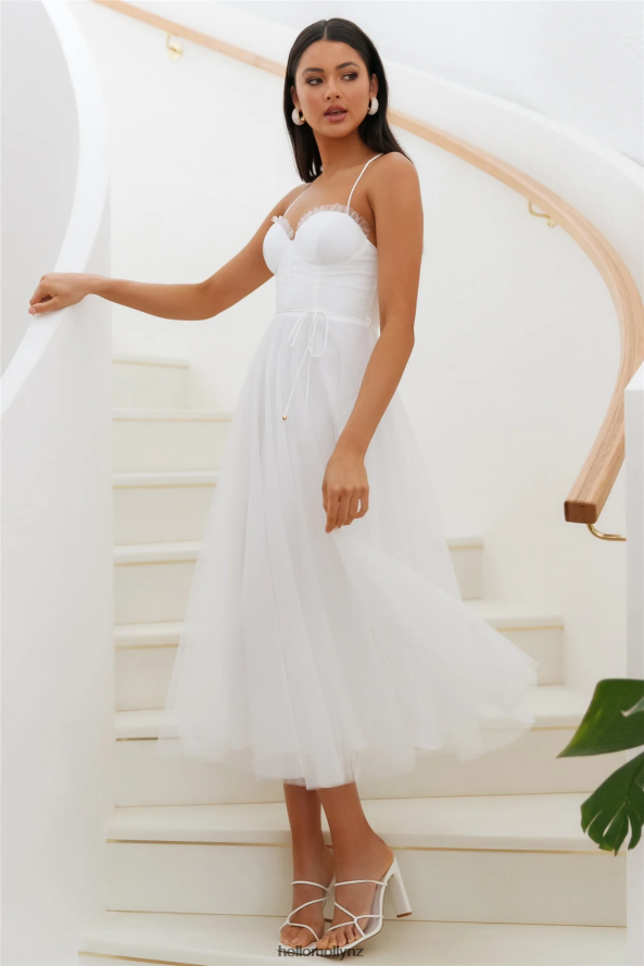 Hello Molly Wandering In The Light Tulle Midi Dress White PBN8863655 Clothing