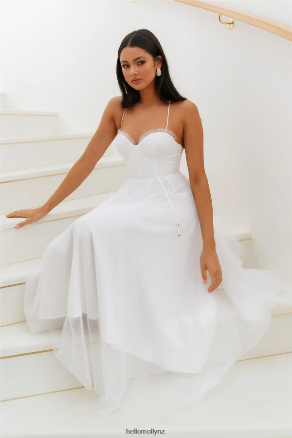Hello Molly Wandering In The Light Tulle Midi Dress White PBN8863655 Clothing