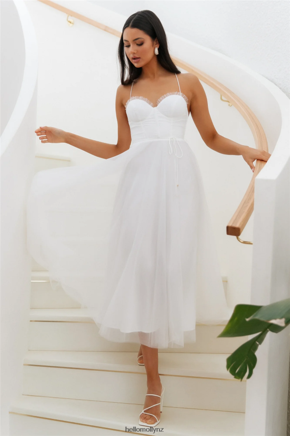 Hello Molly Wandering In The Light Tulle Midi Dress White PBN8863655 Clothing