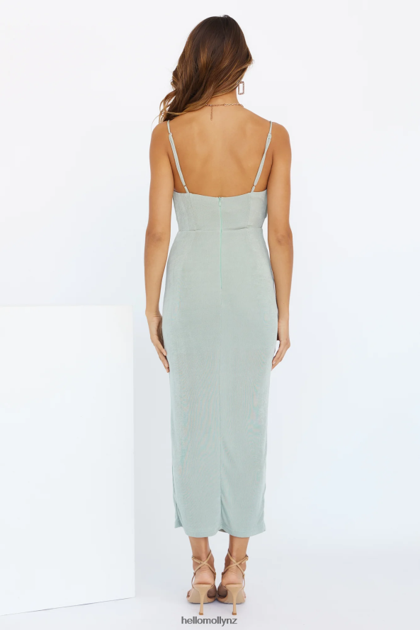 Hello Molly Whats Happening Midi Dress Sage PBN8863634 Clothing