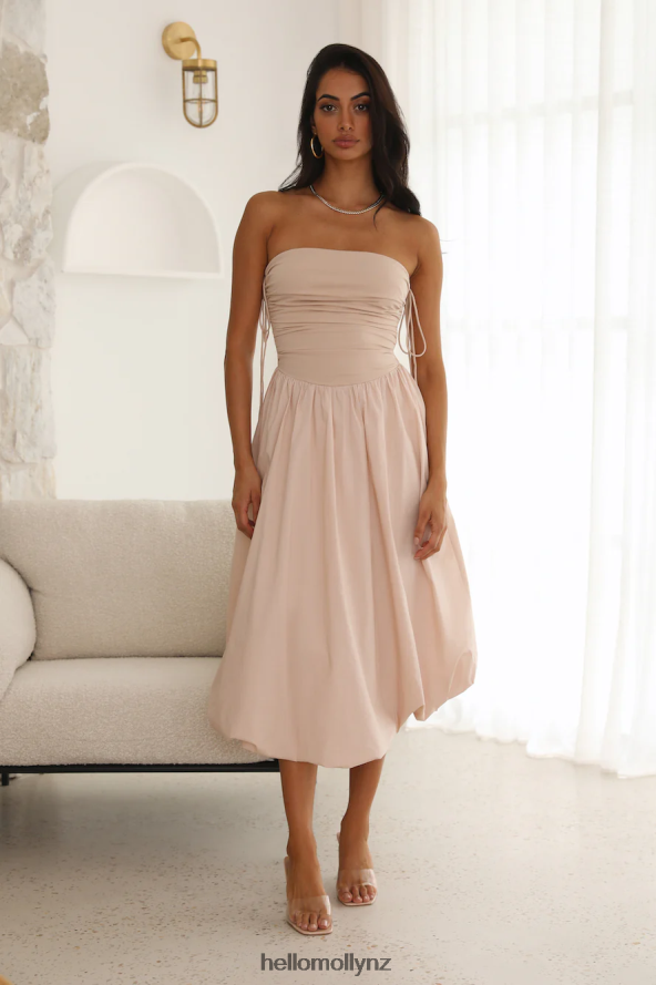 Hello Molly Wine Tasting Midi Dress Oat PBN8864538 Clothing