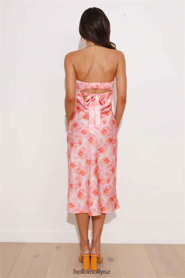 Hello Molly With Friends Satin Midi Dress Pink PBN8864341 Clothing