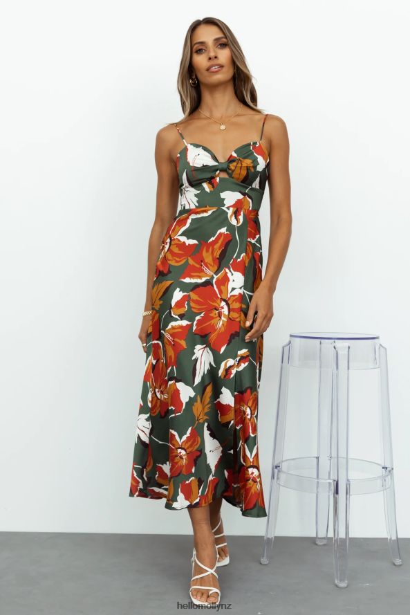 Hello Molly You Are My World Midi Dress Green PBN8863852 Clothing