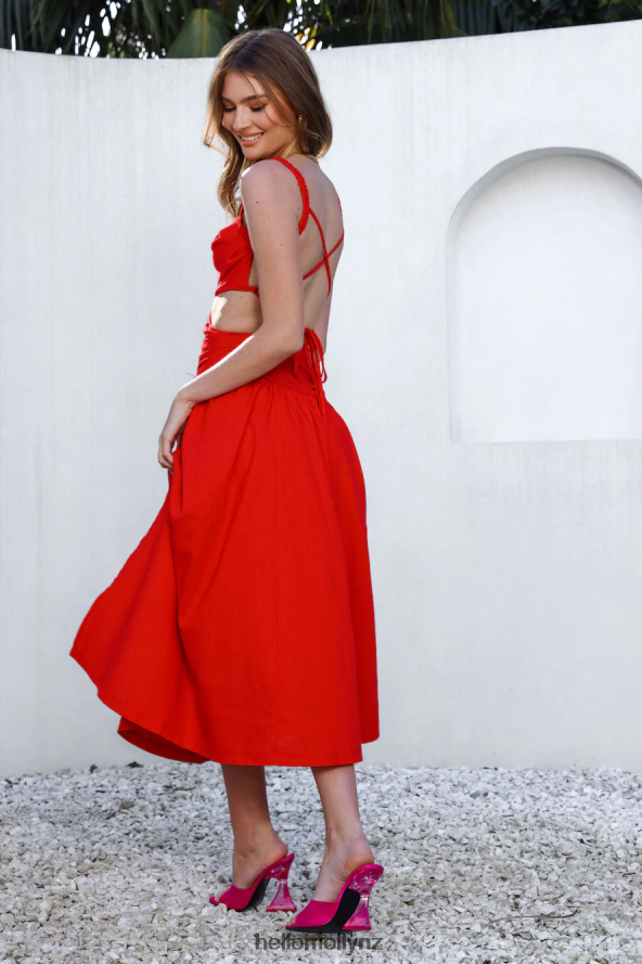 Hello Molly Your Simple Days Midi Dress Red PBN8865286 Clothing