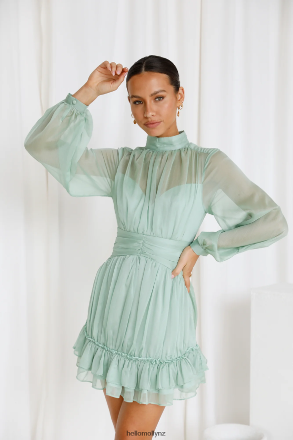 Hello Molly Blossoming Words Dress Sage PBN8861125 Clothing