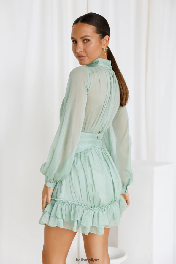 Hello Molly Blossoming Words Dress Sage PBN8861125 Clothing