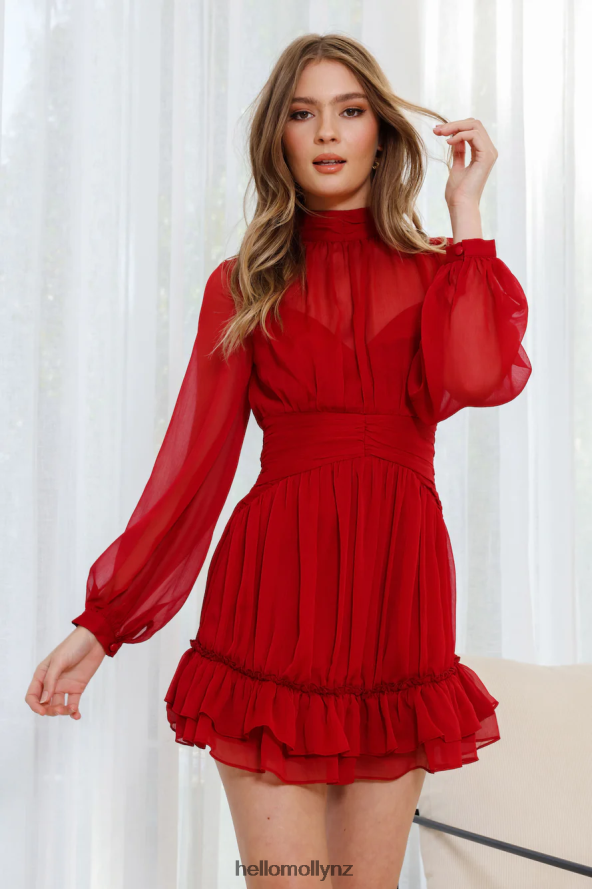 Hello Molly Blossoming Words Dress Wine PBN8862394 Clothing