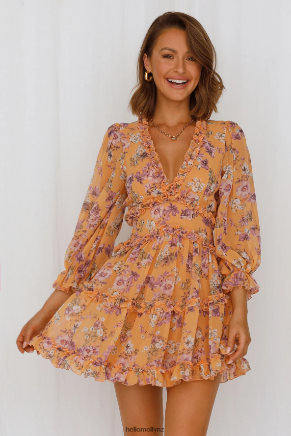 Hello Molly Clique Queen Dress Apricot PBN8861553 Clothing