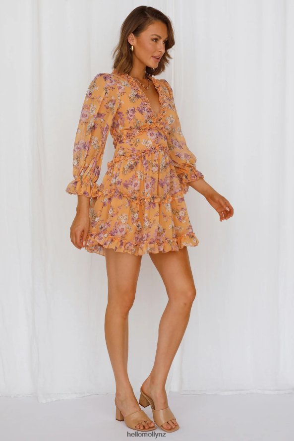 Hello Molly Clique Queen Dress Apricot PBN8861553 Clothing
