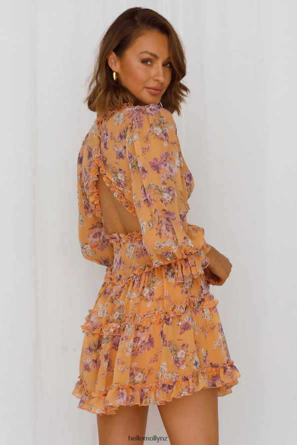 Hello Molly Clique Queen Dress Apricot PBN8861553 Clothing