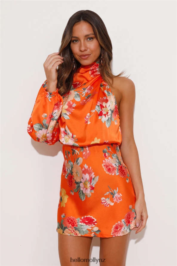 Hello Molly Girl Time Satin Mini Dress Orange PBN8861290 Clothing