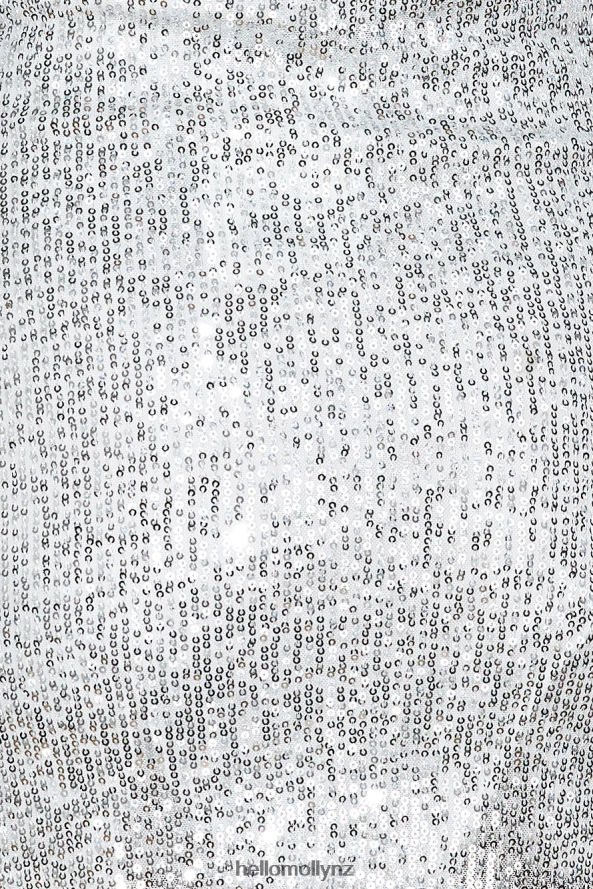 Hello Molly Glitter Gal Mini Dress SILVER PBN8861507 Clothing
