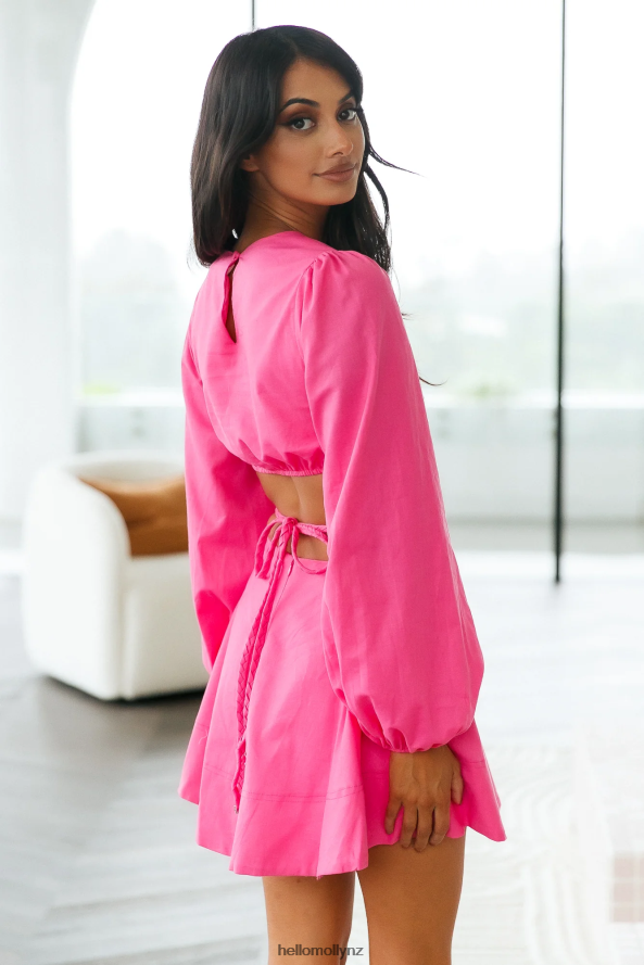 Hello Molly Hottest Tea Dress Hot Pink PBN8861193 Clothing