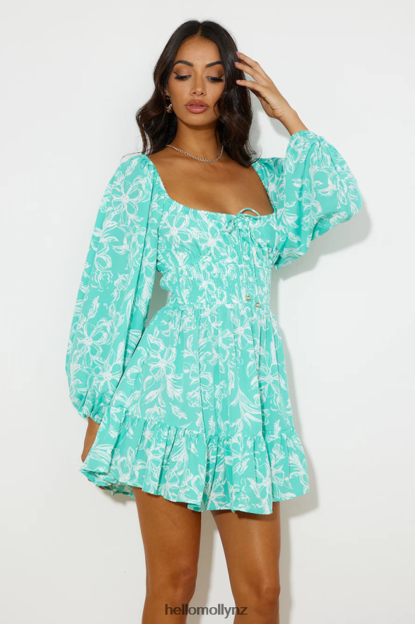 Hello Molly Long Beach Walks Mini Dress Mint PBN8862467 Clothing