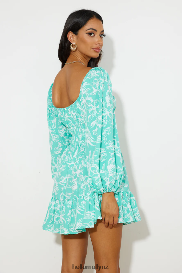 Hello Molly Long Beach Walks Mini Dress Mint PBN8862467 Clothing