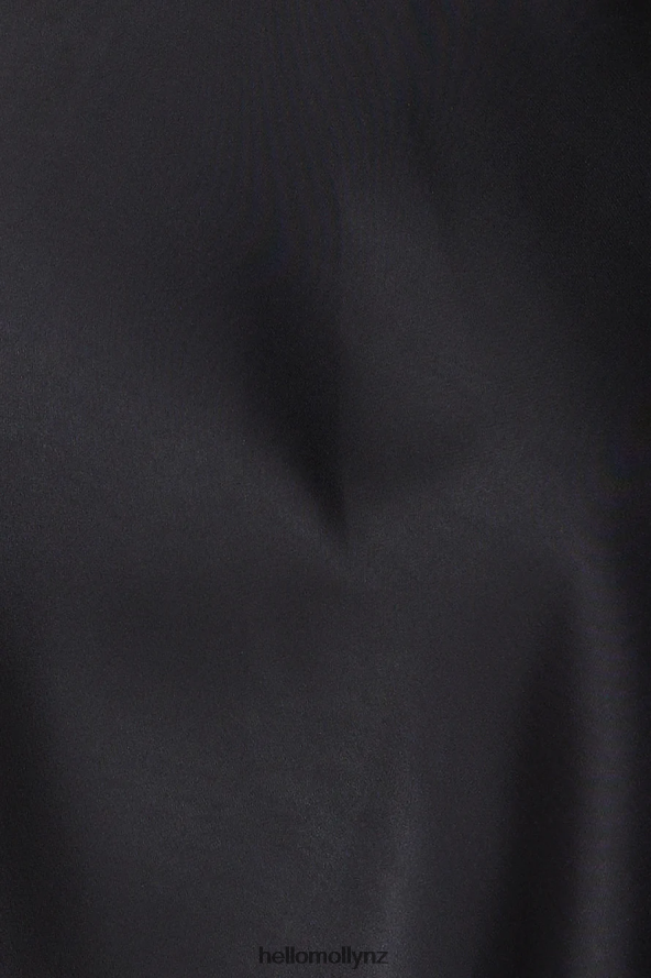 Hello Molly Slip Into Silk Mini Dress Black PBN8861954 Clothing
