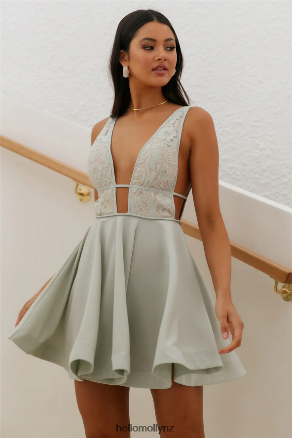 Hello Molly Star Ballerina Dress Sage PBN8862225 Clothing