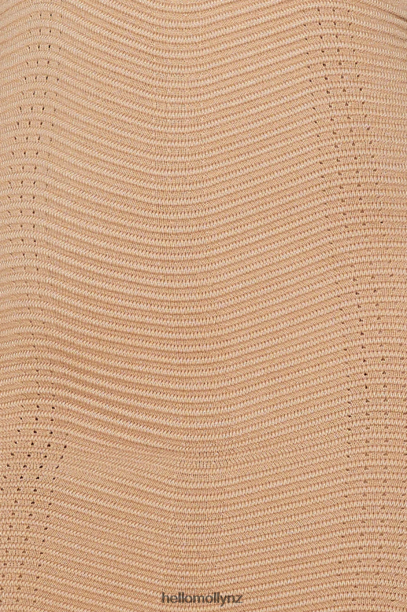 Hello Molly Wavy Fit Mini Dress Beige PBN8863364 Clothing