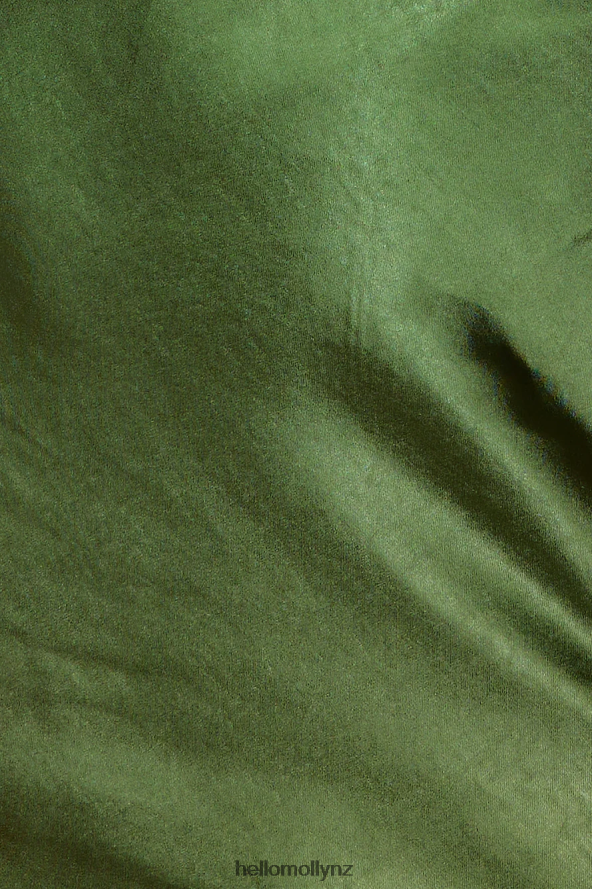 Hello Molly Wined Out Satin Dress Khaki PBN8861304 Clothing