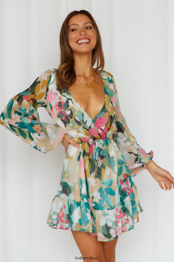 Hello Molly Wrapped Up Dress Green PBN886410 Clothing