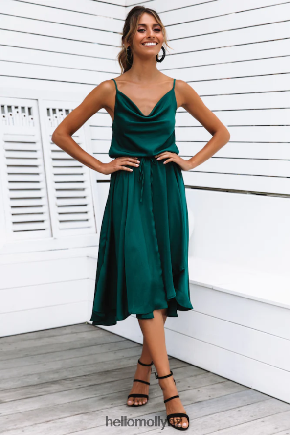 Hello Molly Bayshore Midi Dress Forest Green PBN8867301 Clothing