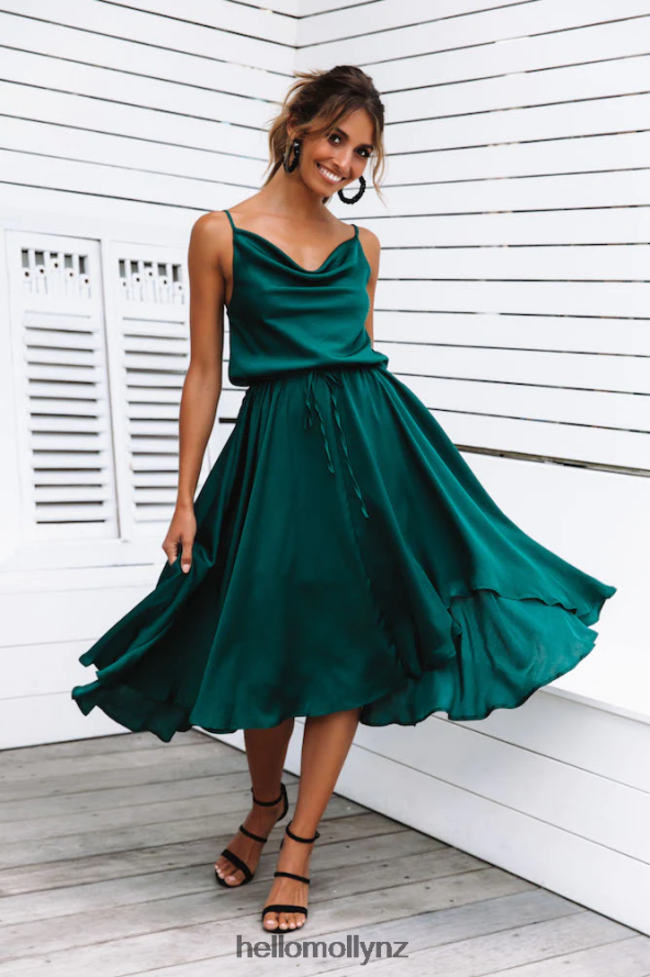 Hello Molly Bayshore Midi Dress Forest Green PBN8867301 Clothing