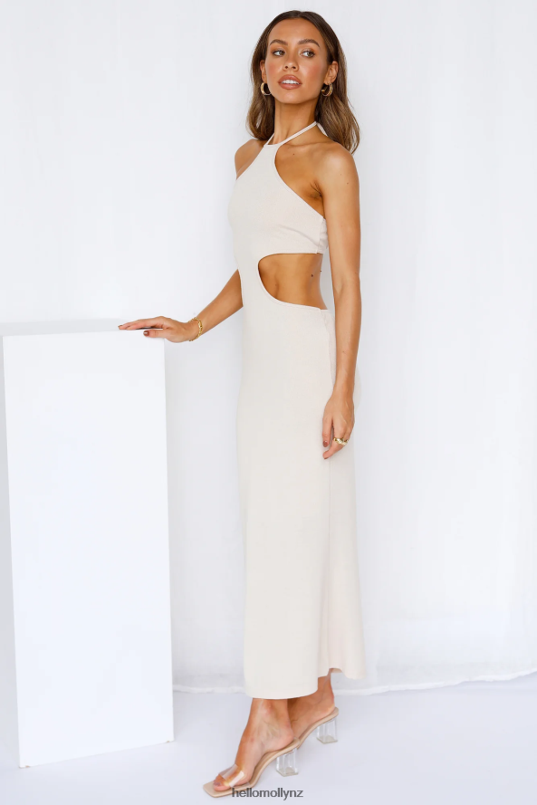Hello Molly Falling Through Maxi Dress Beige PBN8867604 Clothing