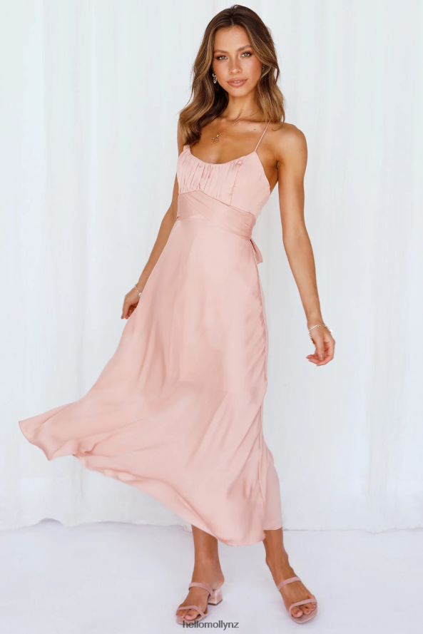 Hello Molly Jane Midi Dress Peach PBN8867295 Clothing