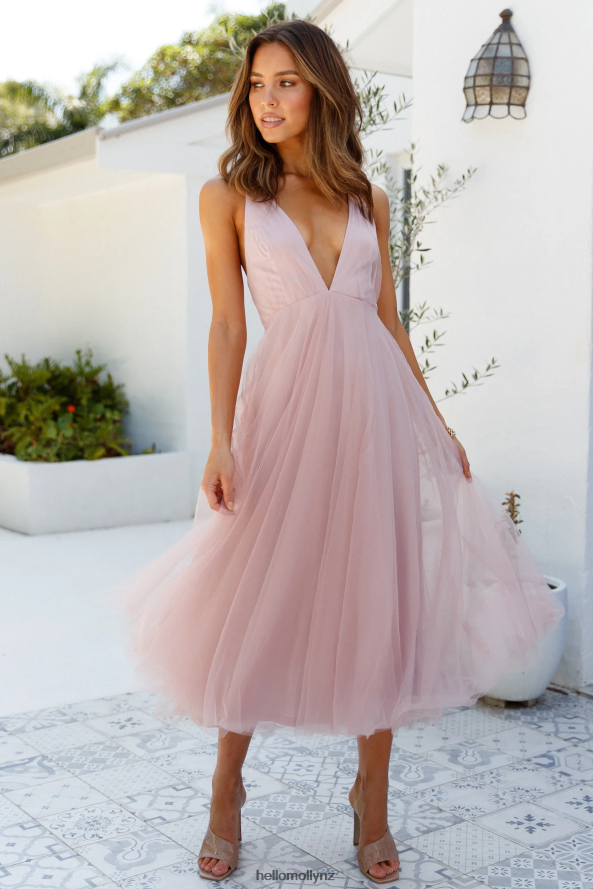 Hello Molly Kiss The Girl Midi Dress Blush PBN8867133 Clothing