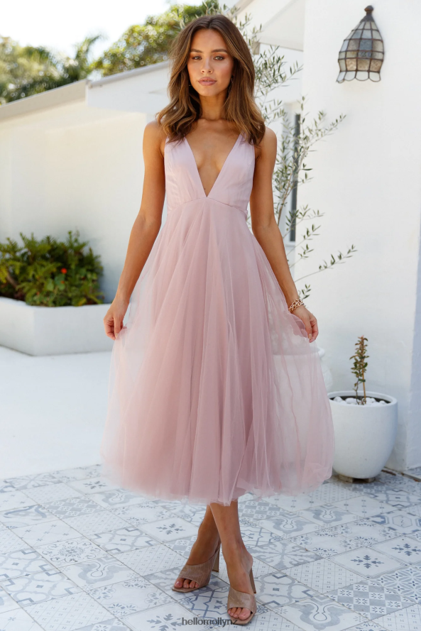 Hello Molly Kiss The Girl Midi Dress Blush PBN8867133 Clothing