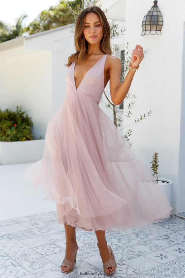 Hello Molly Kiss The Girl Midi Dress Blush PBN8867133 Clothing