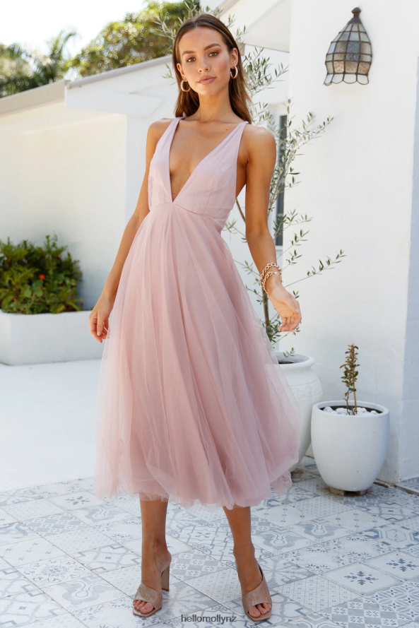 Hello Molly Kiss The Girl Midi Dress Blush PBN8867133 Clothing