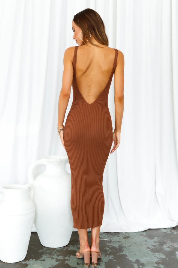 Hello Molly Maddison Midi Dress Brown PBN8867355 Clothing