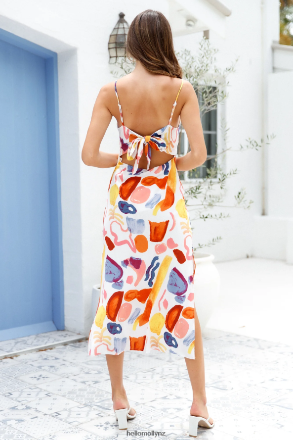 Hello Molly Portrait Of An Artist Midi Dress Orange PBN8867403 Clothing