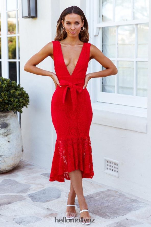 Hello Molly Stars And Satellites Midi Dress Red PBN8867568 Clothing