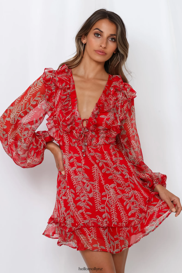 Hello Molly Tied Together Dress Red PBN8867653 Clothing