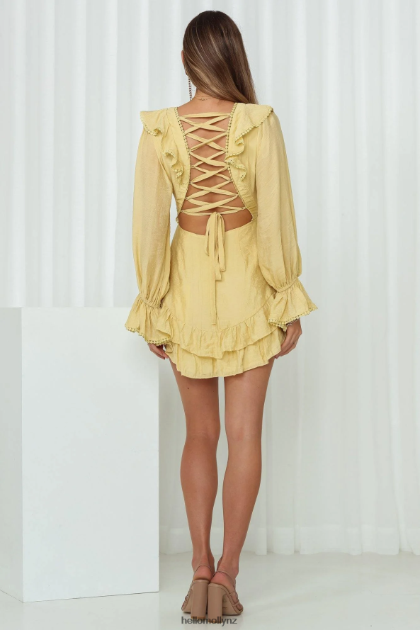 Hello Molly Want To Warn You Dress Yellow PBN8867556 Clothing