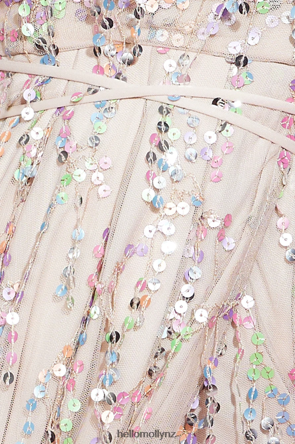Hello Molly Blooming Season Sequin Maxi Dress Beige PBN8864417 Clothing