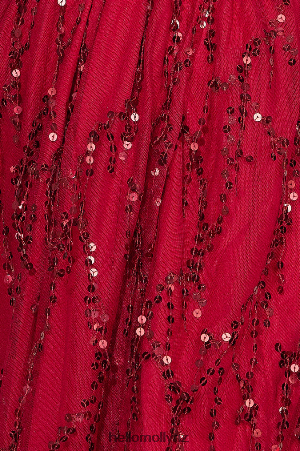 Hello Molly Blooming Season Sequin Maxi Dress Red PBN8864175 Clothing