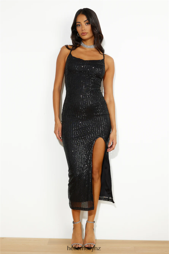 Hello Molly Sparkle On Time Sequin Maxi Dress Black PBN8865968 Clothing