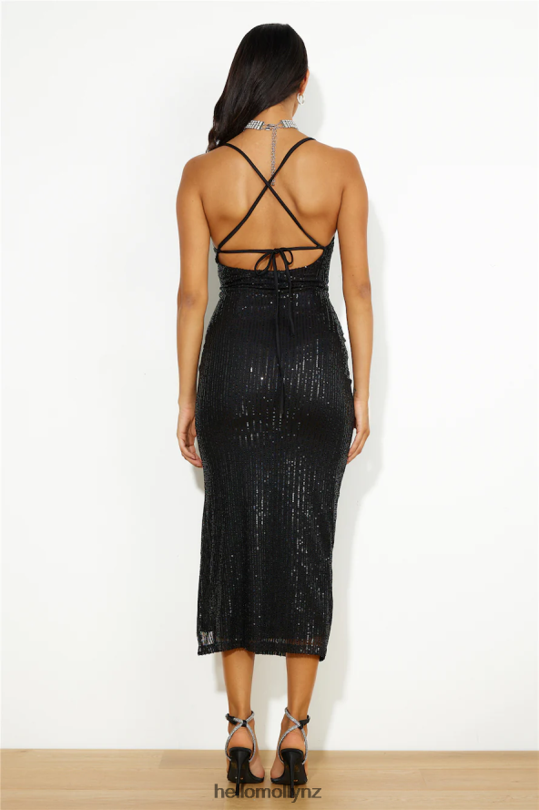 Hello Molly Sparkle On Time Sequin Maxi Dress Black PBN8865968 Clothing