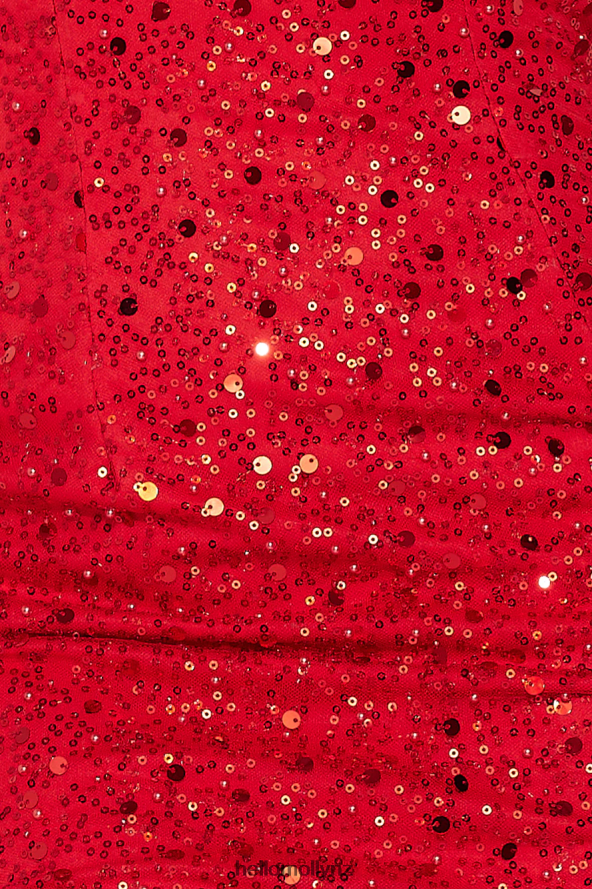 Hello Molly Sweet Cupid Sequin Midi Dress Red PBN8865207 Clothing