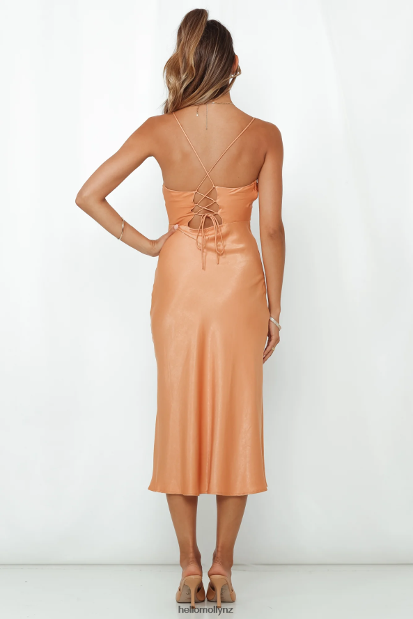 Hello Molly Crashing Prom Midi Dress Orange PBN8866948 Clothing