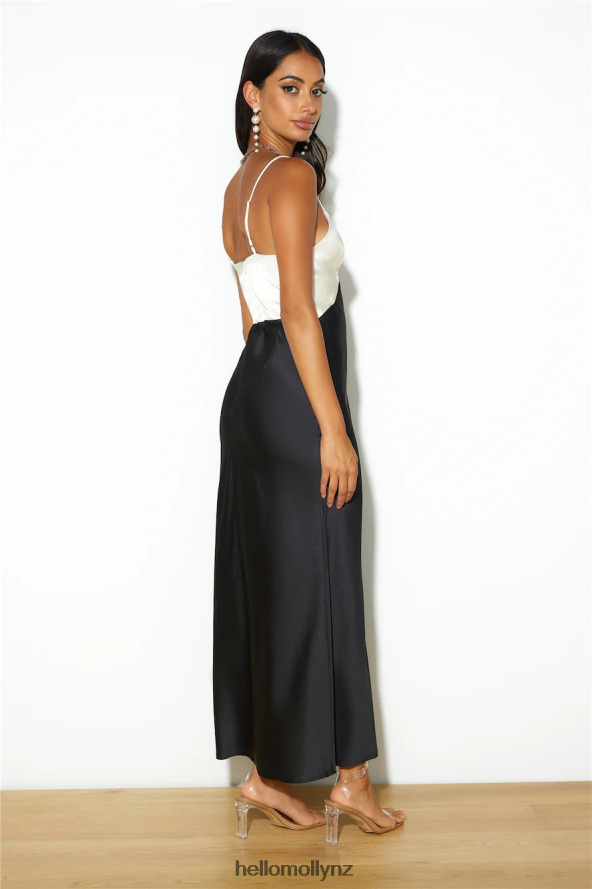 Hello Molly RUNAWAY Nico Slip Dress Sand Black PBN8864756 Clothing
